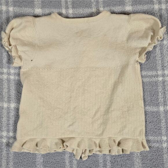 Juicy Couture Y2k Cream ButtonDown Cardigan Ruffles Wool Cashmere Women Size XL - Picture 5 of 9